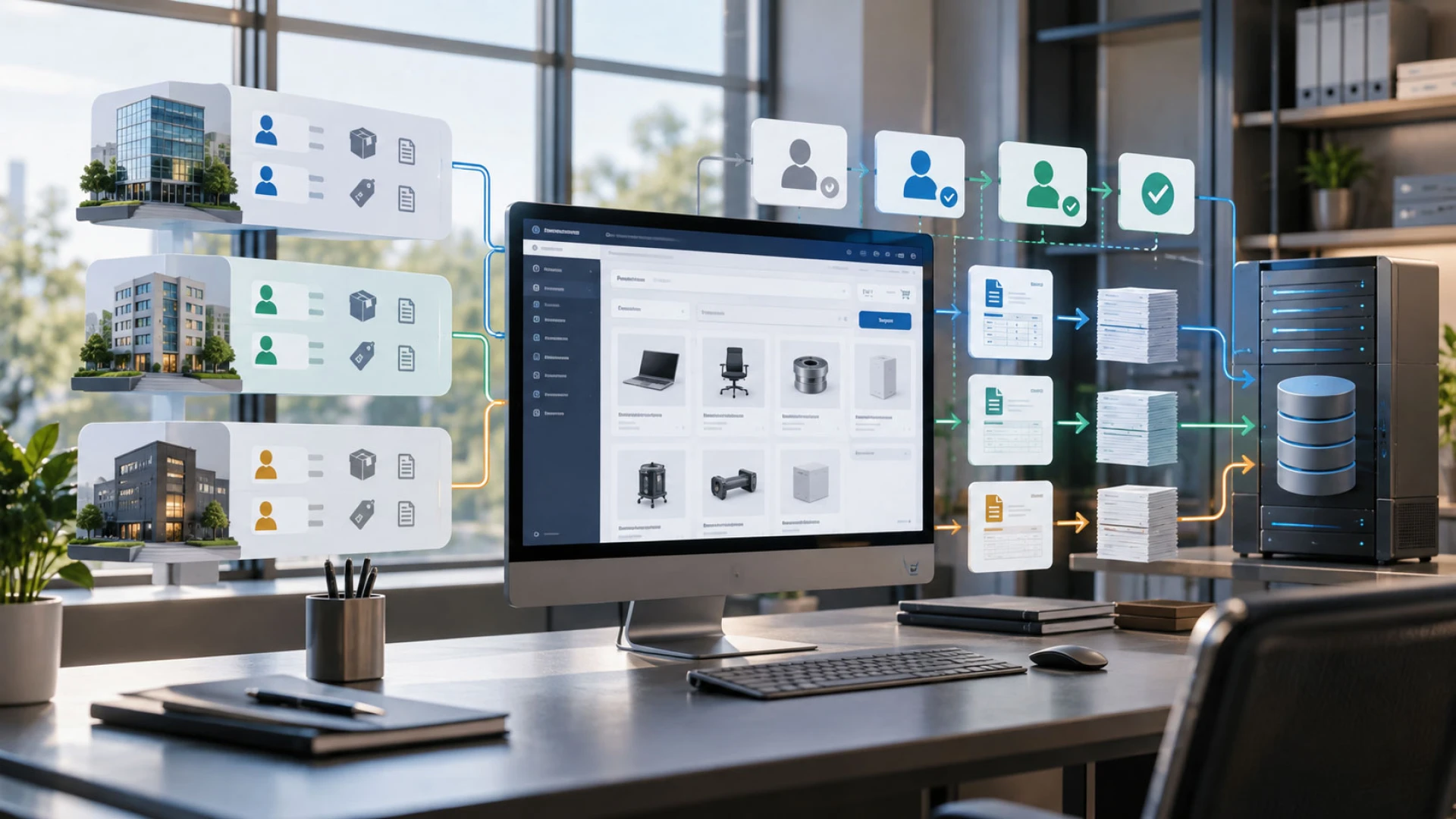 How Does B2B E-Commerce Manage Order and Invoice Permissions Across Multiple Companies?