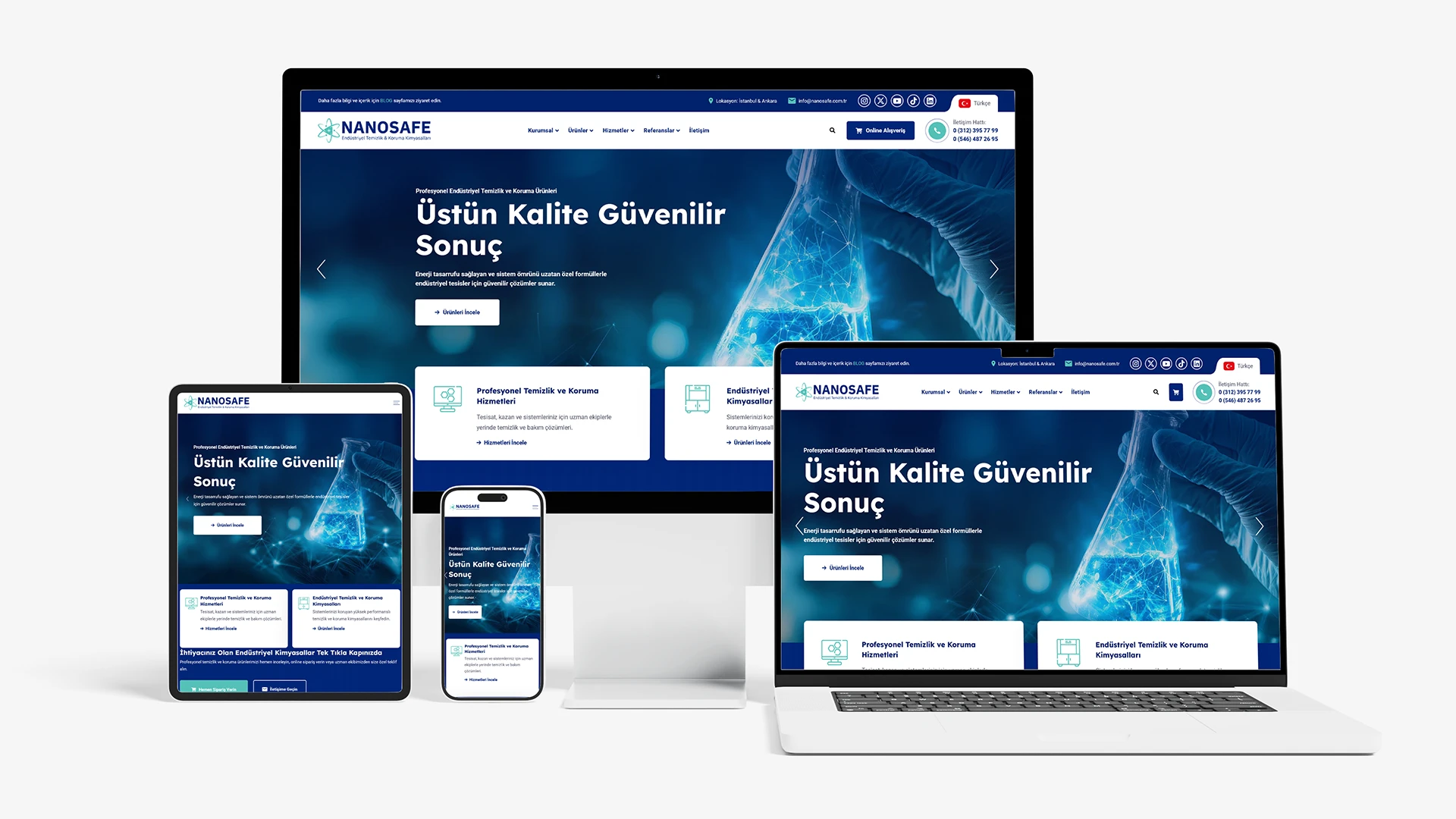 NanoSafe Kurumsal Web Sitesi