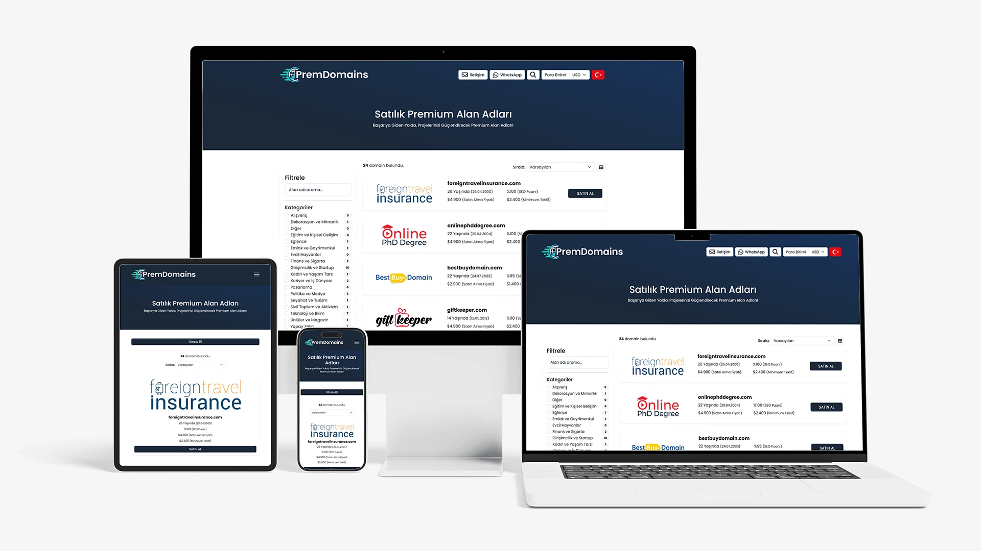 PremDomains Premium Domain Marketplace project